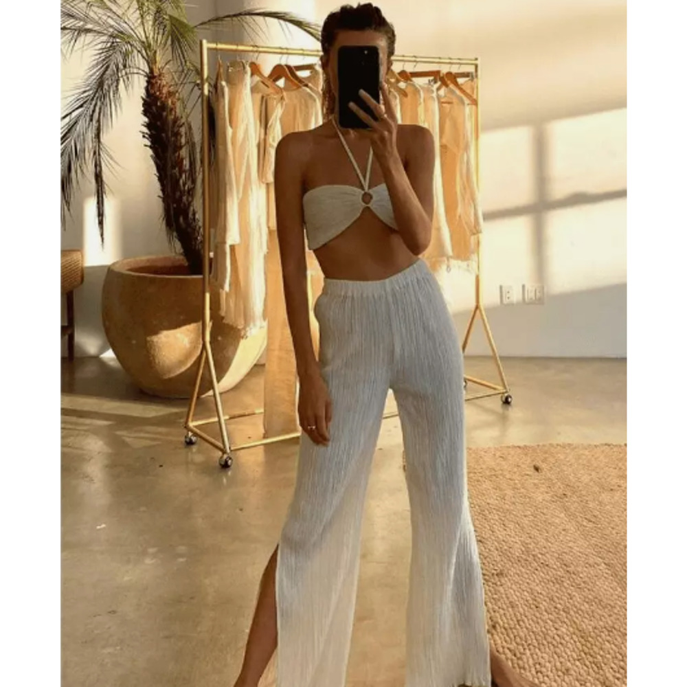Savannah Morrow Summer Top in Cream Bandeau Crop Top NWT Medium - Picture 12 of 12